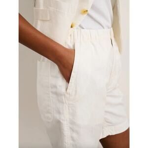 NWT Alex Mill The Non-Suit Pull On Short Size S Ecru Linen Blend Off White $125